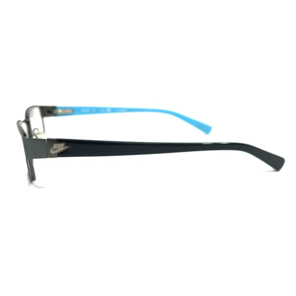 Nike Kids Eyeglasses Frame 5567 307 Gunmetal Gray Black Blue Rectangle 48-16-130